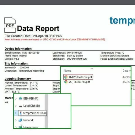 Truy xuất dữ liệu từ Tempmate-M1 không dùng phần mềm