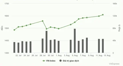 Diễn biến VN-Index từ cuối tháng 7 đến nay