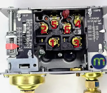 Vị trí các tiếp điểm trên công tắc áp suất đôi DNS-D606XM