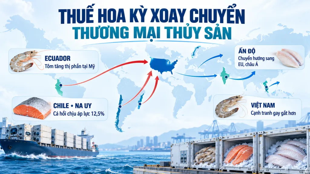 Chính sách thuế Hoa Kỳ đang làm xoay chuyển thương mại thủy sản thế giới